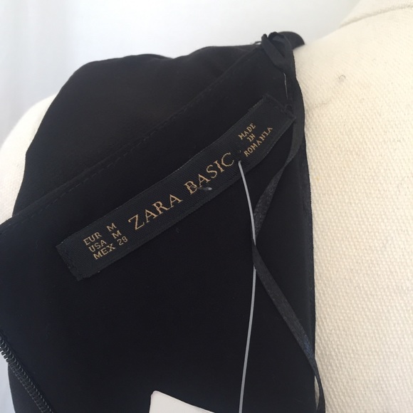 ZARA womens M black fitted dress lace up bodice  sleeveless NEW woth tags LBD - Picture 5 of 16